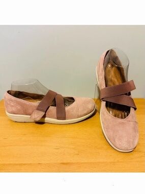Vionic Womens Shelby Pink Suede Mary Jane Flats Comfort Orthotic Shoes Size 9